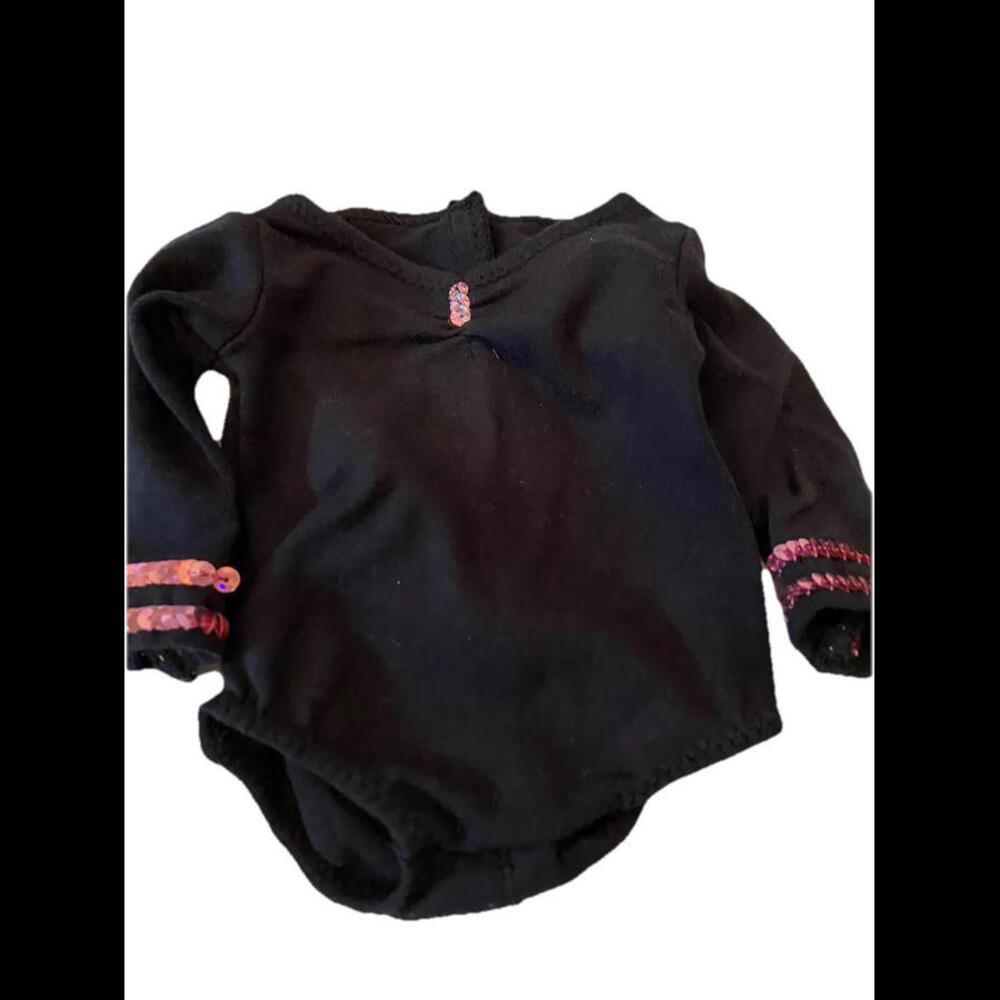 ❤️❤️❤️AMERICAN GIRL Marisol Tap Dance Outfit BLACK LEOTARD with Sequin Trim
